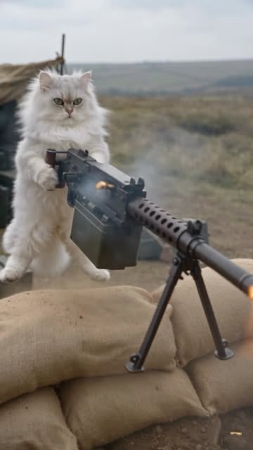 POV: Ottis finally had enough of everyone’s 💩 💀 #persiancat #higgsfield #funnycat #army #guns