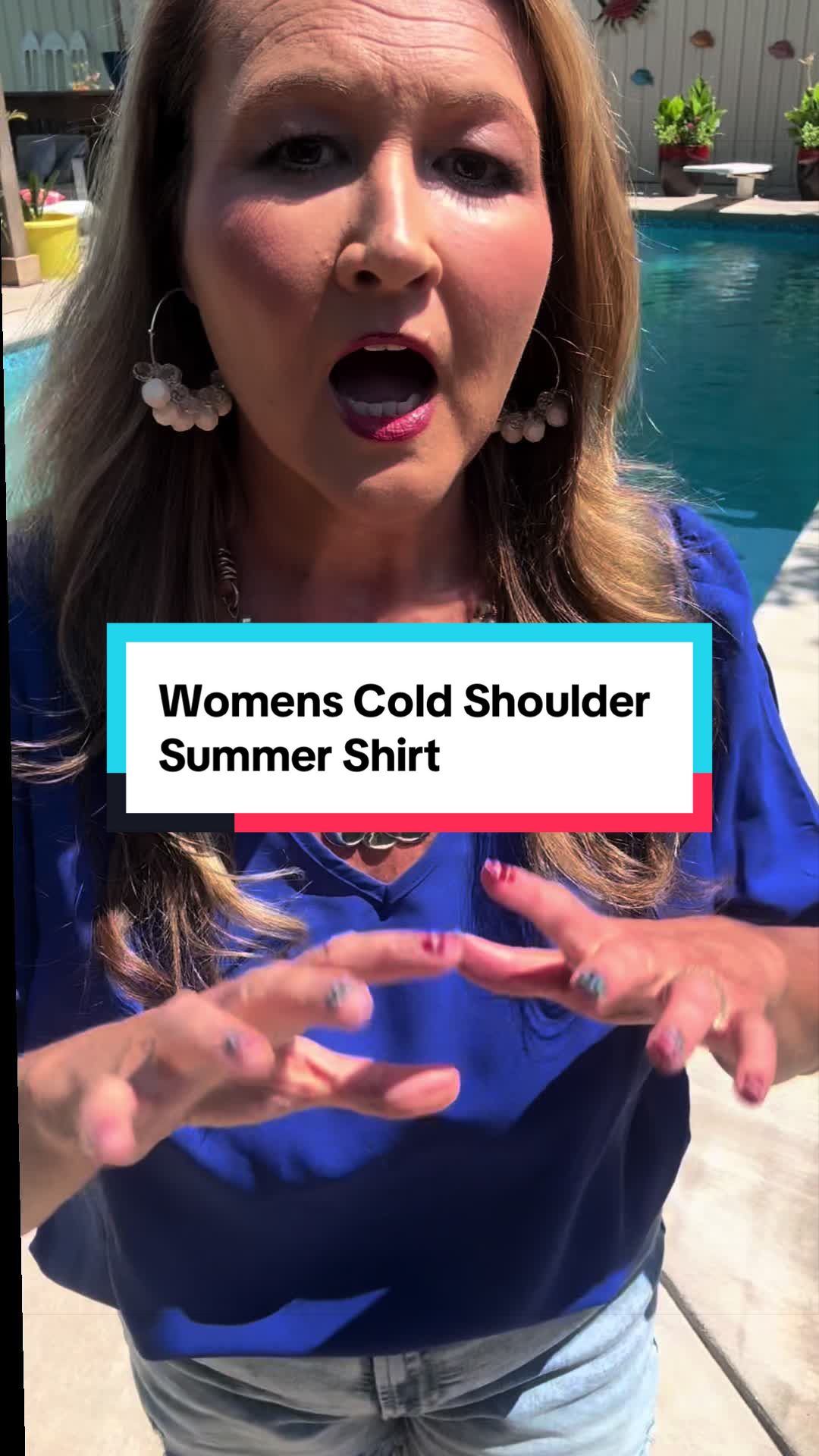 Women’s Blouse Cold Shoulder #womensblouse #summershirt #womensshirt #shortsleeveshirt #summervibes☀️