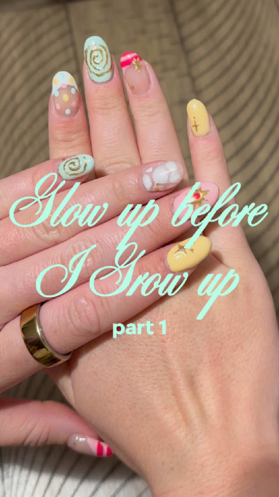 quirky cute I think? #college #nails #fyp #viralvideo