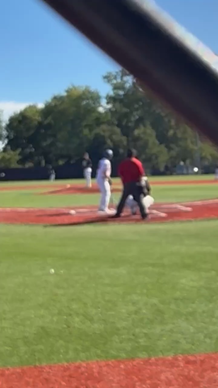 Playing baseball