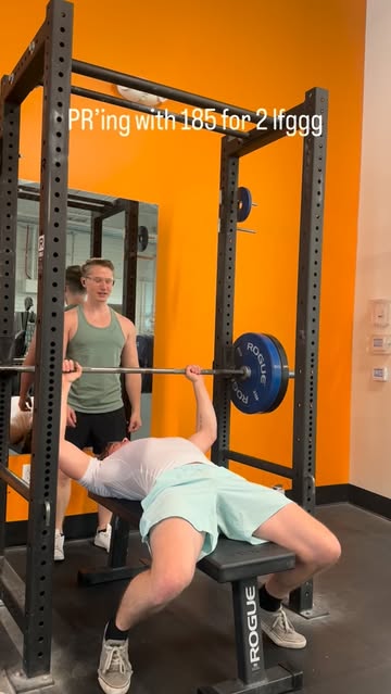 So happy I hit this today my bench max has gone up 30 pounds in a month the growth is crazy #athlete #bodybuilding #l...