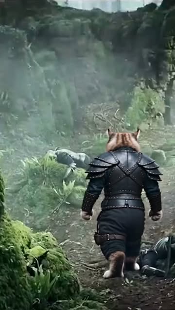 Neo takes the forest route. #Neo #AICat #Fantasy