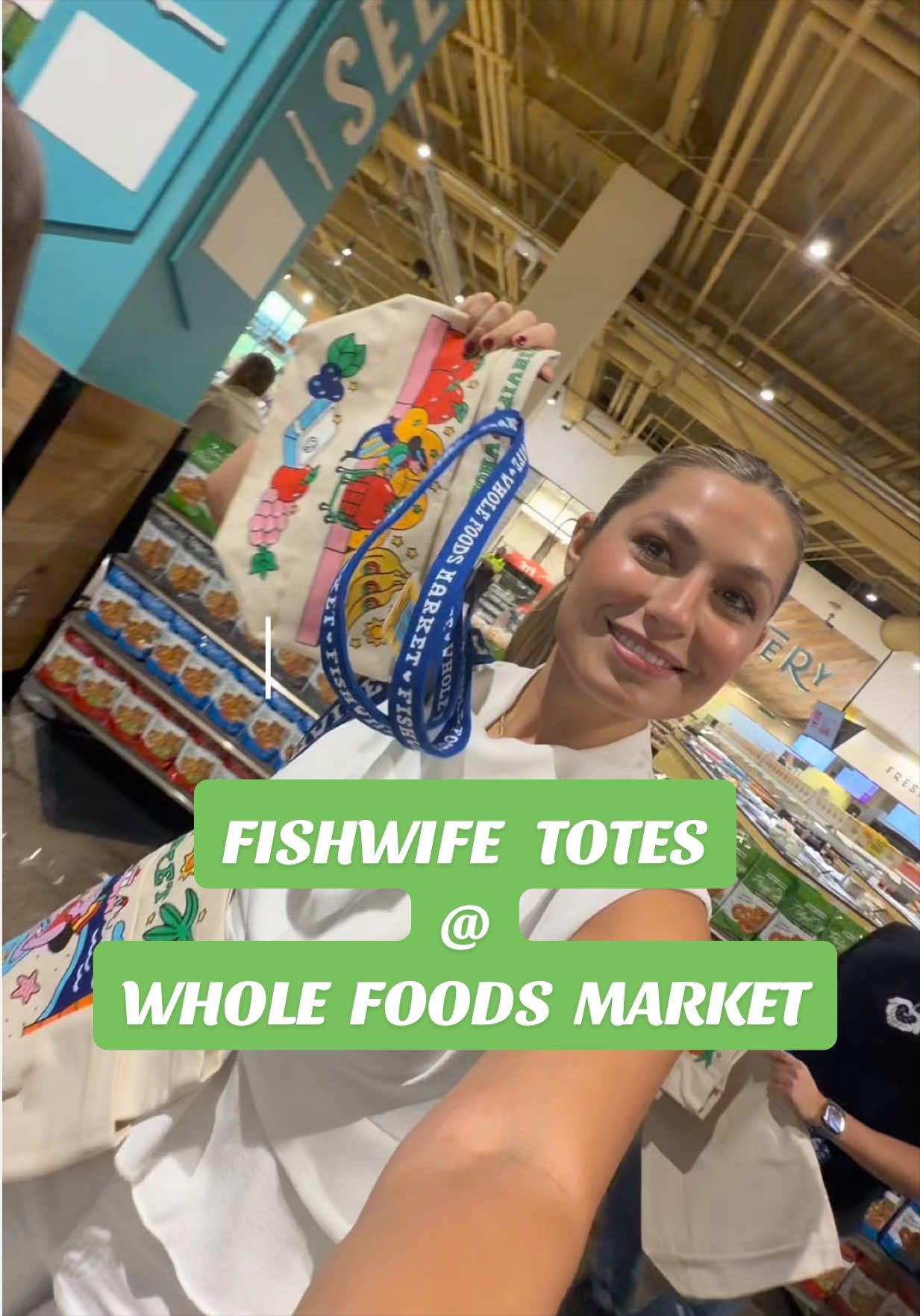 O-FISH-ally lucky if you scored a @Fishwife tote from @Whole Foods Market 🐠🐟🌱💙💚💛❤️