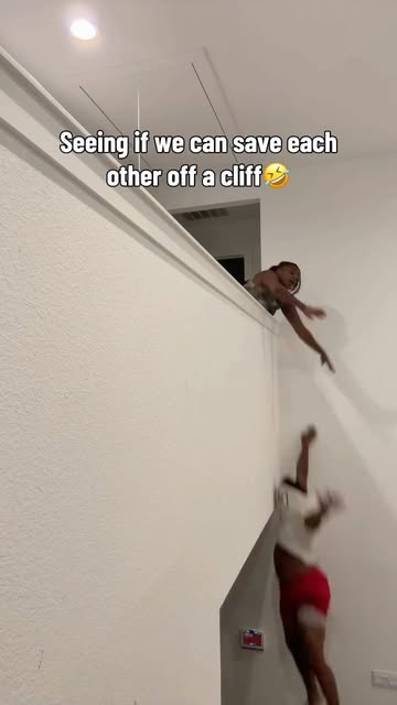 Seeing if we can save each other off a cliff🤣 (follow @streeterandneisha for part 2) #fyp #pranks #explorepage✨ #exp...