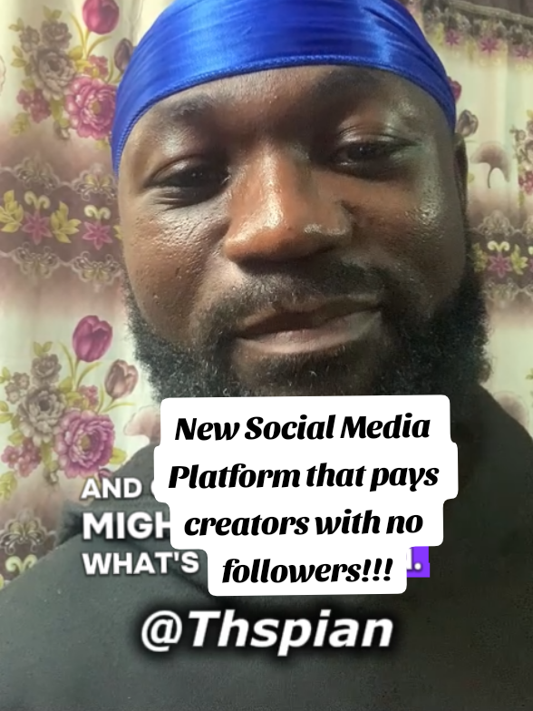 thspian is new social media platform which pays to be a creator without much followers or viewers.. use my referral l...