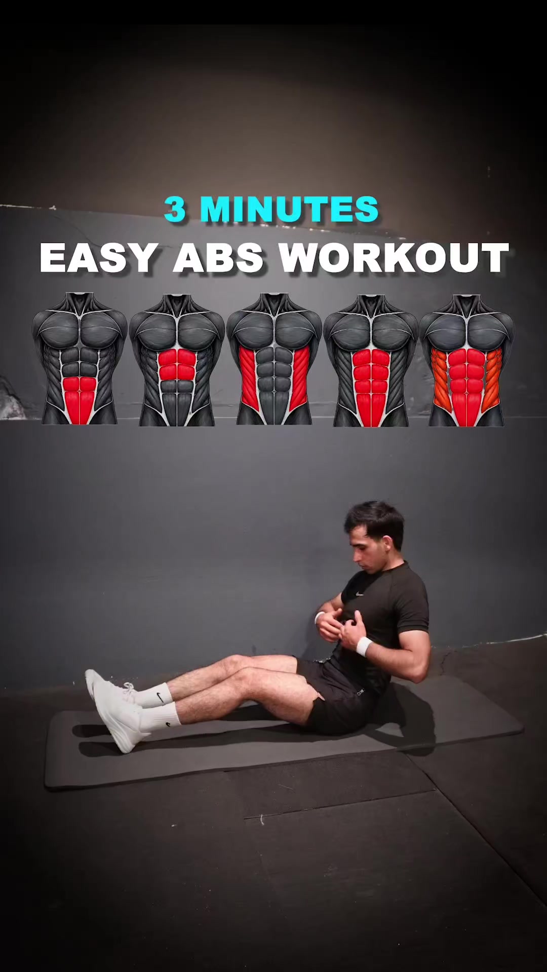6 rounds easy abs workout no equipment ✅🔥 #easyworkout #beginnerfriendly #abs #fitnessmotivation #homeworkout
