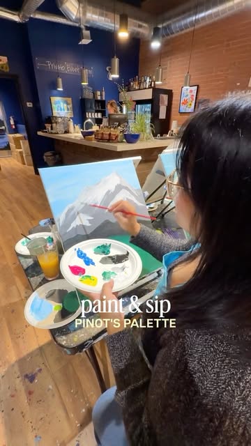 Sister date, but make it a paint & sip 🎨🍷Such a cute little weeknight activity at @pinotspalettetoronto 📍2866 Dund...