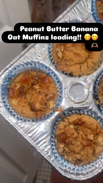 OMG! The smell wafting through here right now is heaven!!! 😋😋😋Banana Walnut Peanut Butter Oat Muffins are packed w...